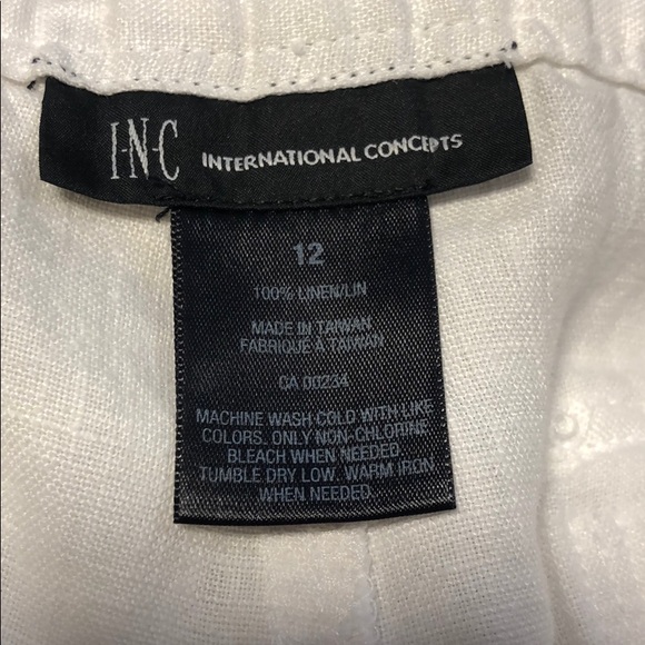 INC International Concepts White Linen Dress Pants - Picture 3 of 7